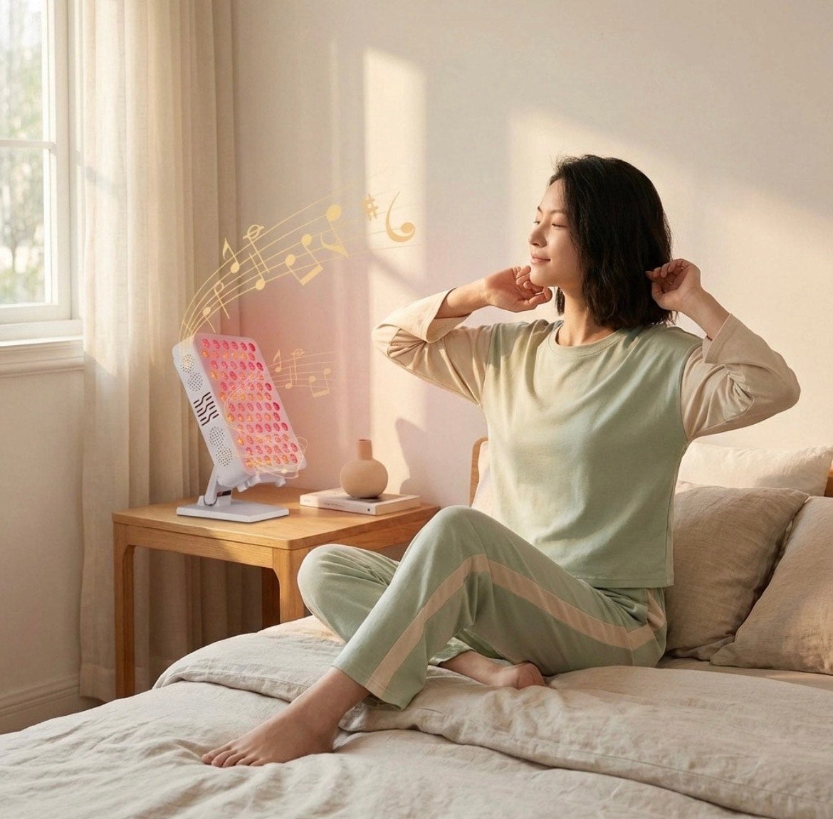 Portable BioSync 9-Wavelength LED Panel Light With Bluetooth Speakers