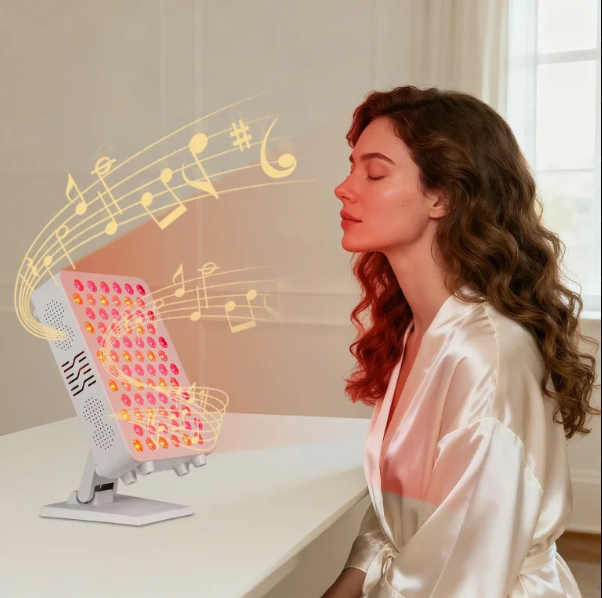 Portable BioSync 9-Wavelength LED Panel Light With Bluetooth Speakers